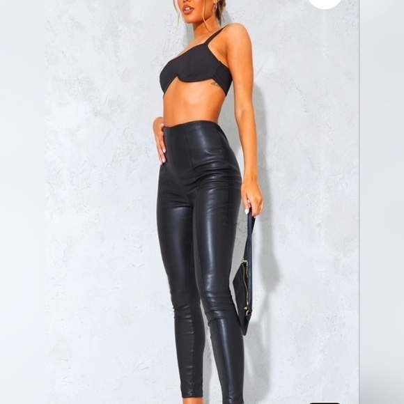 PRETTYLITTLETHING Faux Leather Pants - Picture 1 of 6